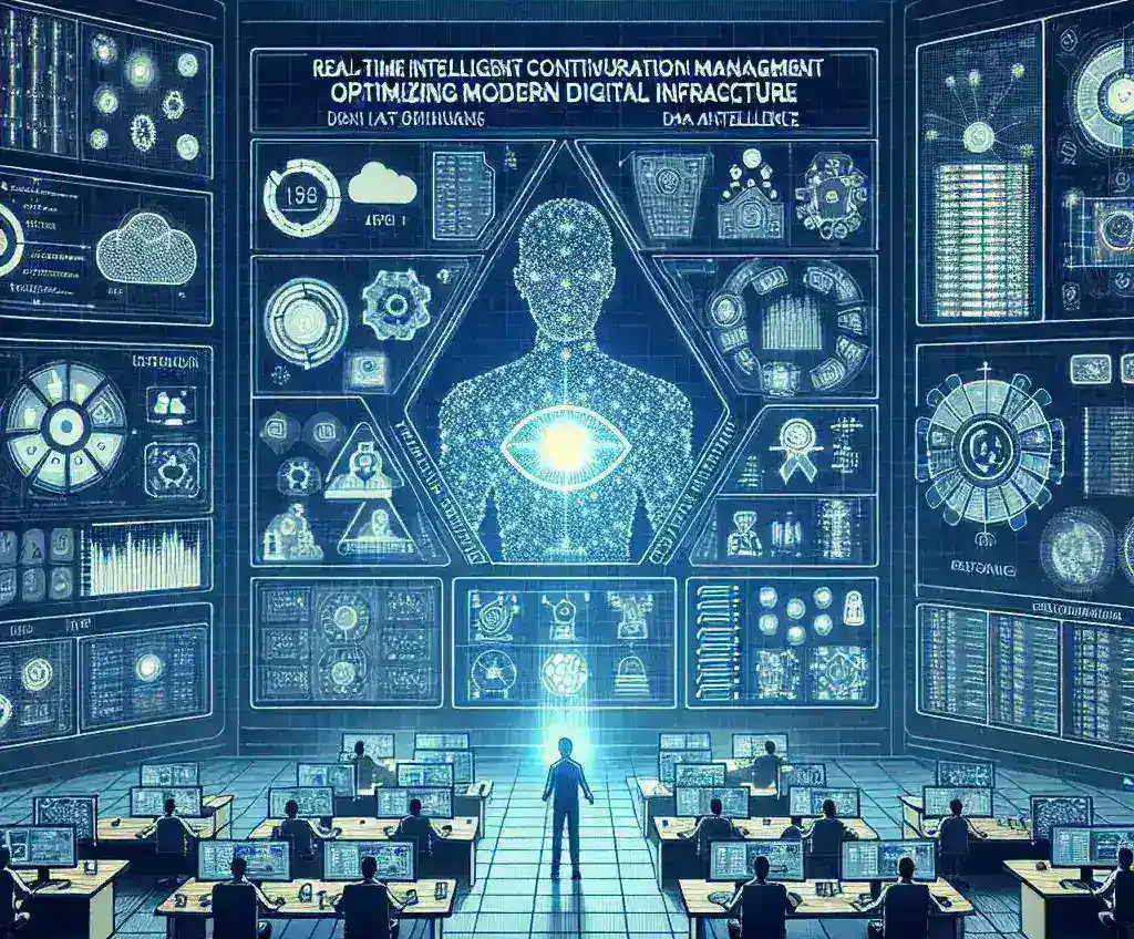 "Diagram showing real-time configuration management solutions for optimizing modern digital infrastructure, highlighting key strategies and tools for effective digital transformation."