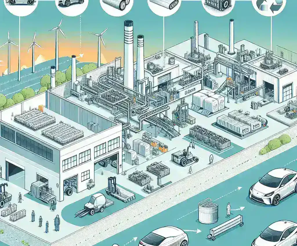 "Imagen de un ingeniero español sosteniendo una batería reciclable para coches eléctricos, destacando la innovación en sostenibilidad y tecnología automotriz"