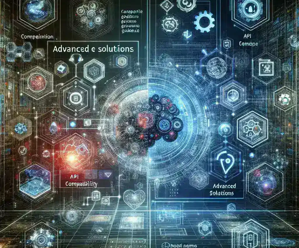 "Infografía sobre Verificación de Compatibilidad de API en 2024, mostrando herramientas avanzadas y técnicas clave para asegurar la integración y funcionalidad de API en desarrollos de software modernos."