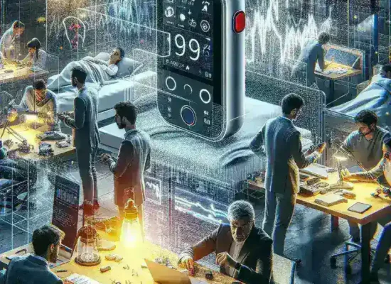 "Dispositivo portátil de monitorización de sueño desarrollado por startups españolas, mostrando características innovadoras para mejorar la calidad del descanso."